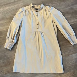 Pomander Place tuckernuck long sleeve ruffle khaki Claiborne dress